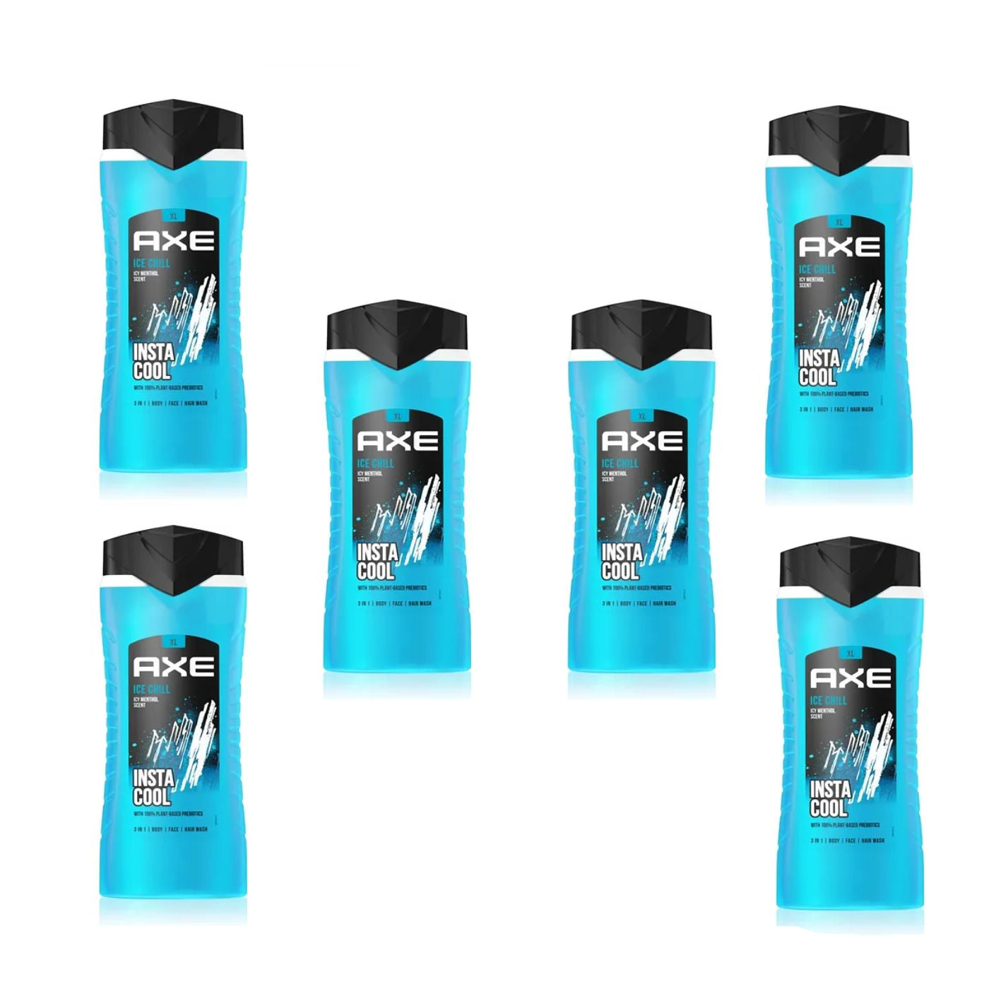 AXE- Ice Chill Gel de Ducha Para Hombre 3en1 - Cara - Cuerpo - Pelo 6X400ml
