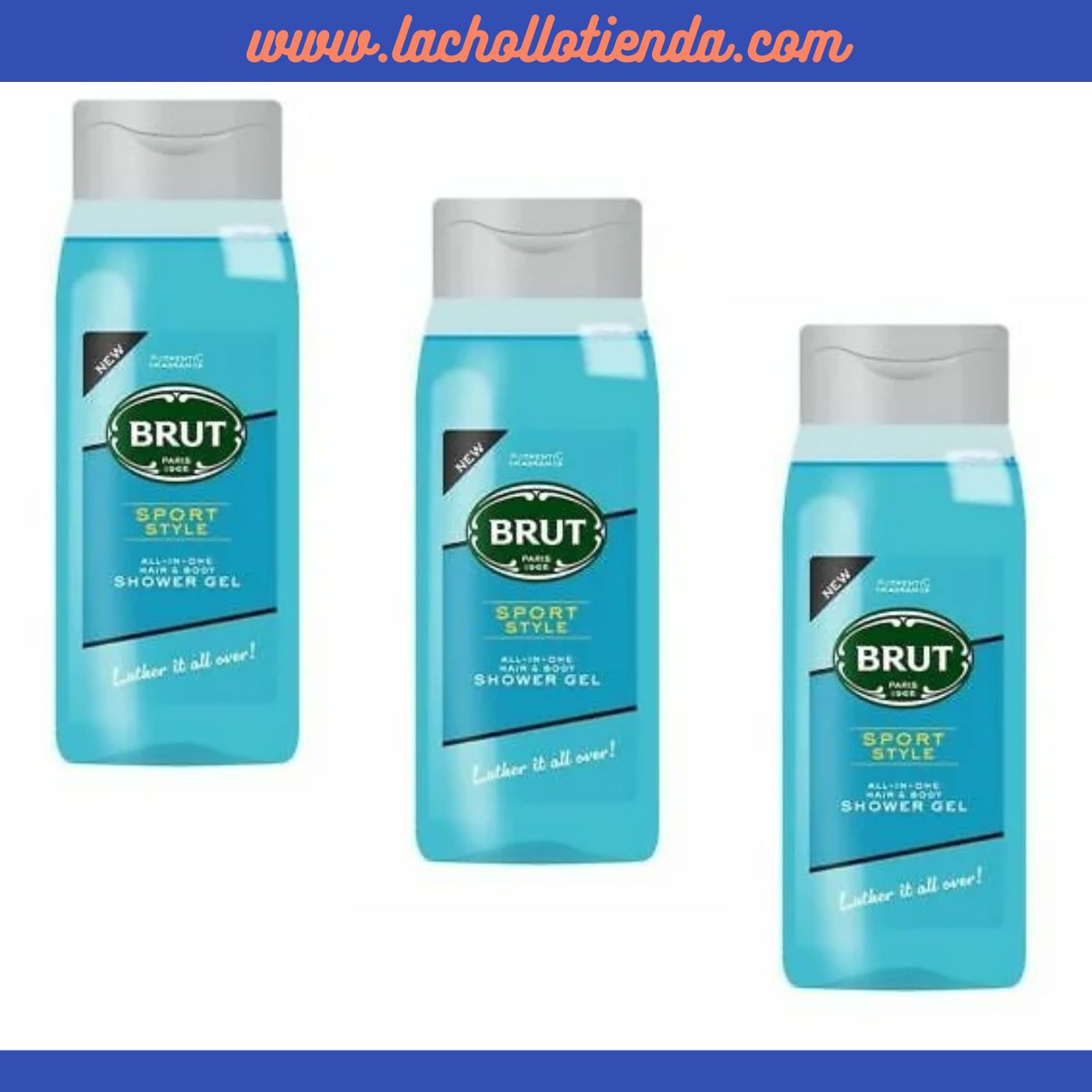 Brut Original - Sport Stile - Gel-Champú Para Hombre XL - 3x500ml .