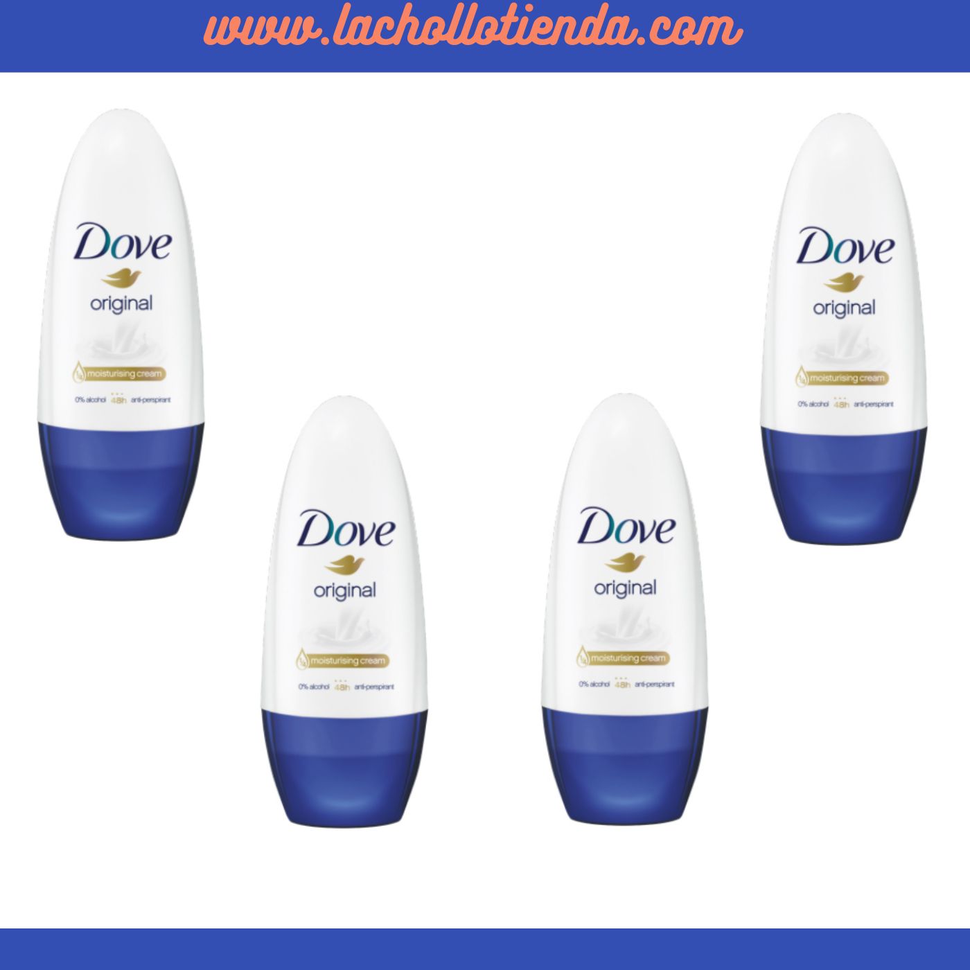 DOVE- DESODORANTE ORIGINAL - UNISEX - ROLL-ON 4x50ml.