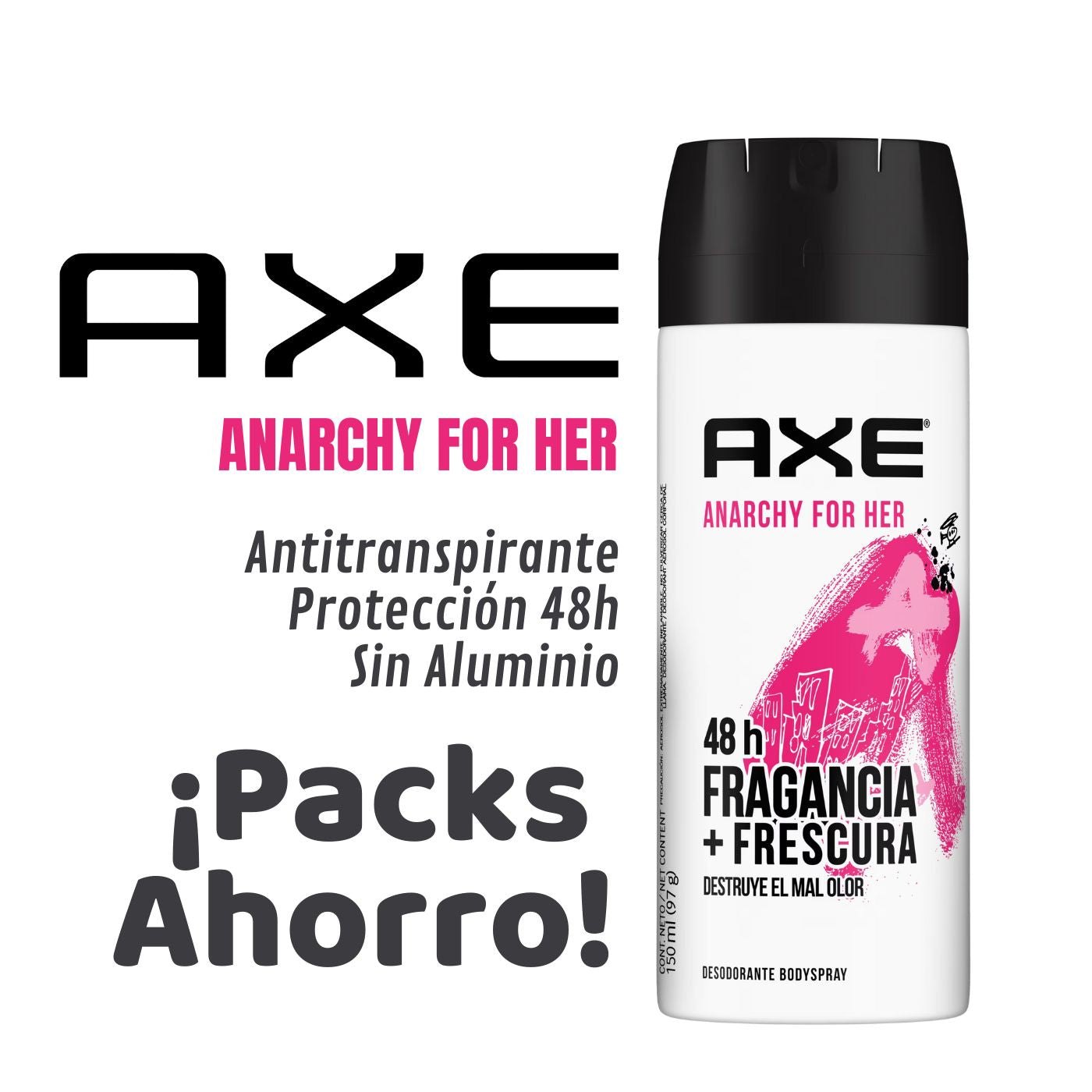Packs Ahorro Desodorante AXE - Anarchy 48h (150ml)