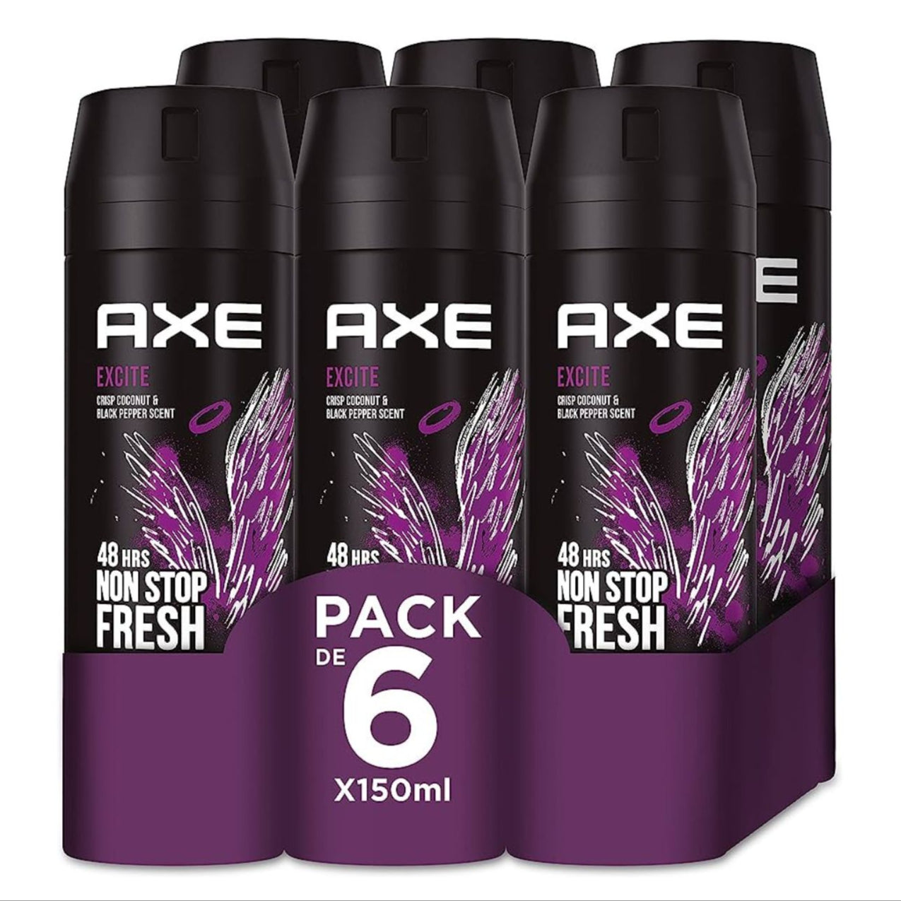 Desodorante Axe Excite 48h Spray 150ml Pack de 6