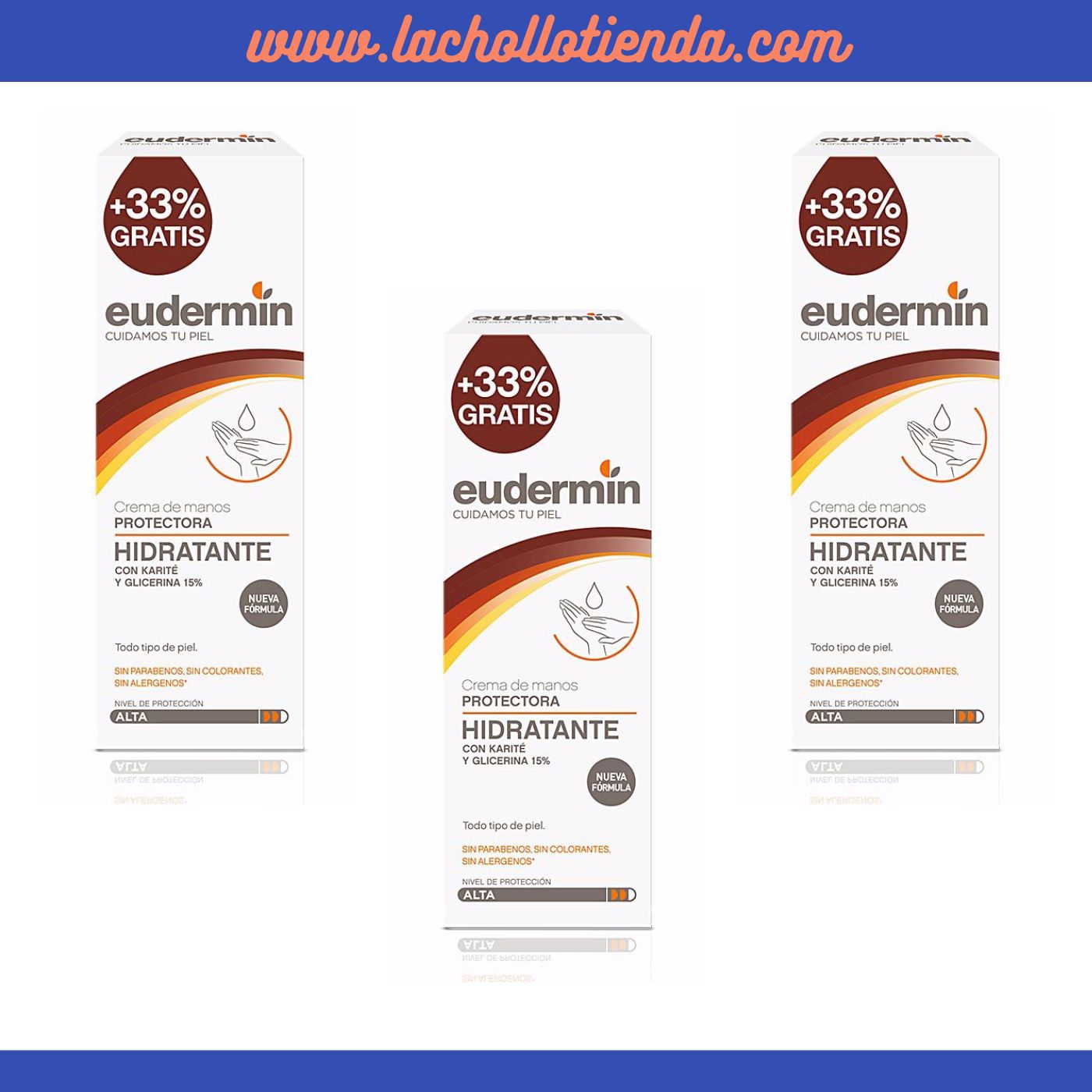 Eudermin - MANOS crema hidratante & protectora 3X75ml.