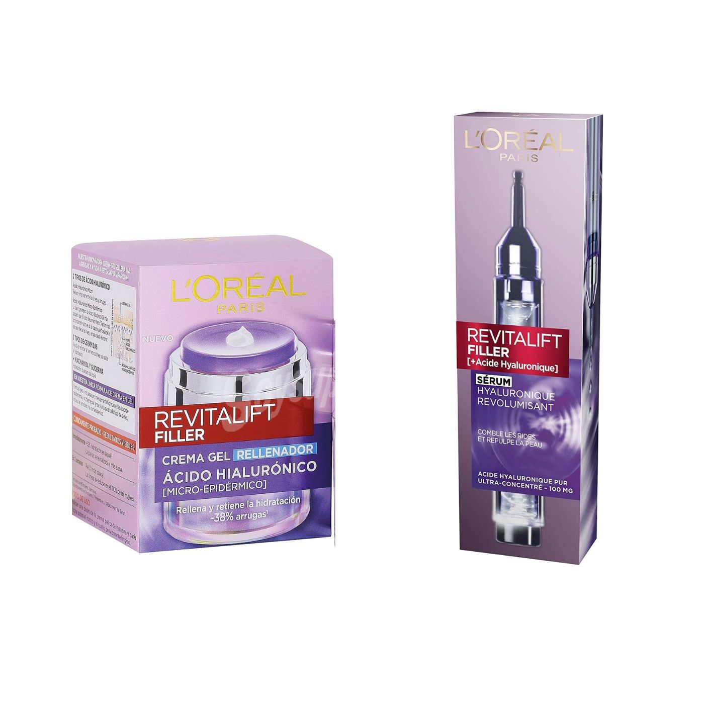 L'Oréal Paris Pack Revitalift Filler - Sérum Acido Hialurónico 16ml + Gel Crema Rellenadora de Día 50ml