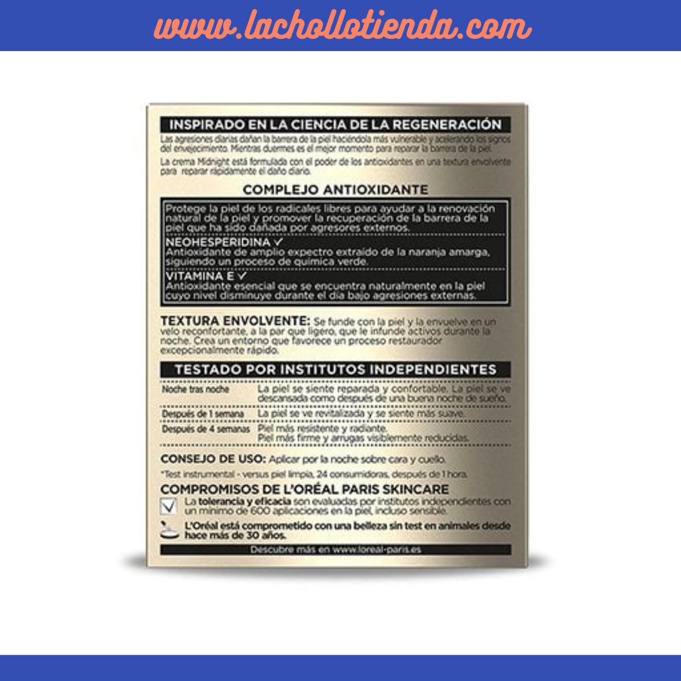 L'Oreal Paris - Age Perfect Renacimiento Celular - Crema de Noche REVITALIZANTE MIDNIGHT 50ml (EMBALAJE DETERIORADO)