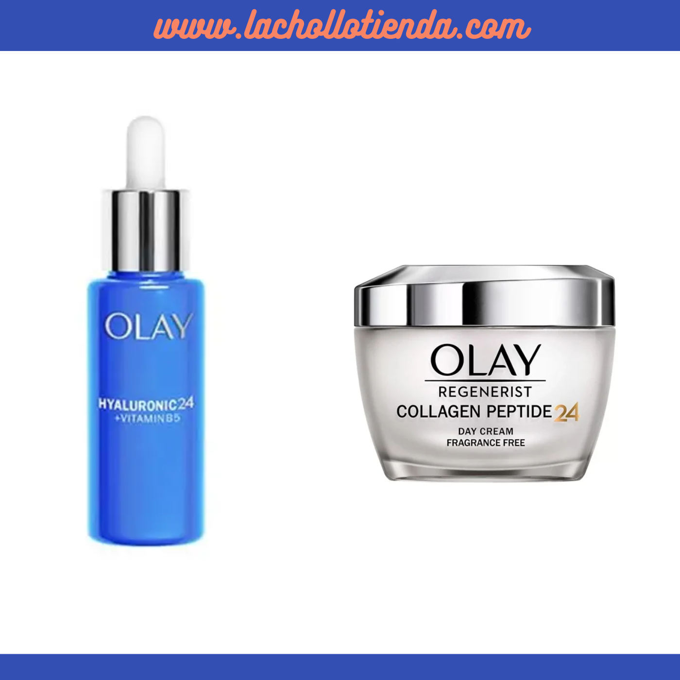 Olay Pack - Collagen Peptide 24- Crema de Día 50ml + Sérum de Día - Hyaluronic 24 + Vitamina B5 40ml