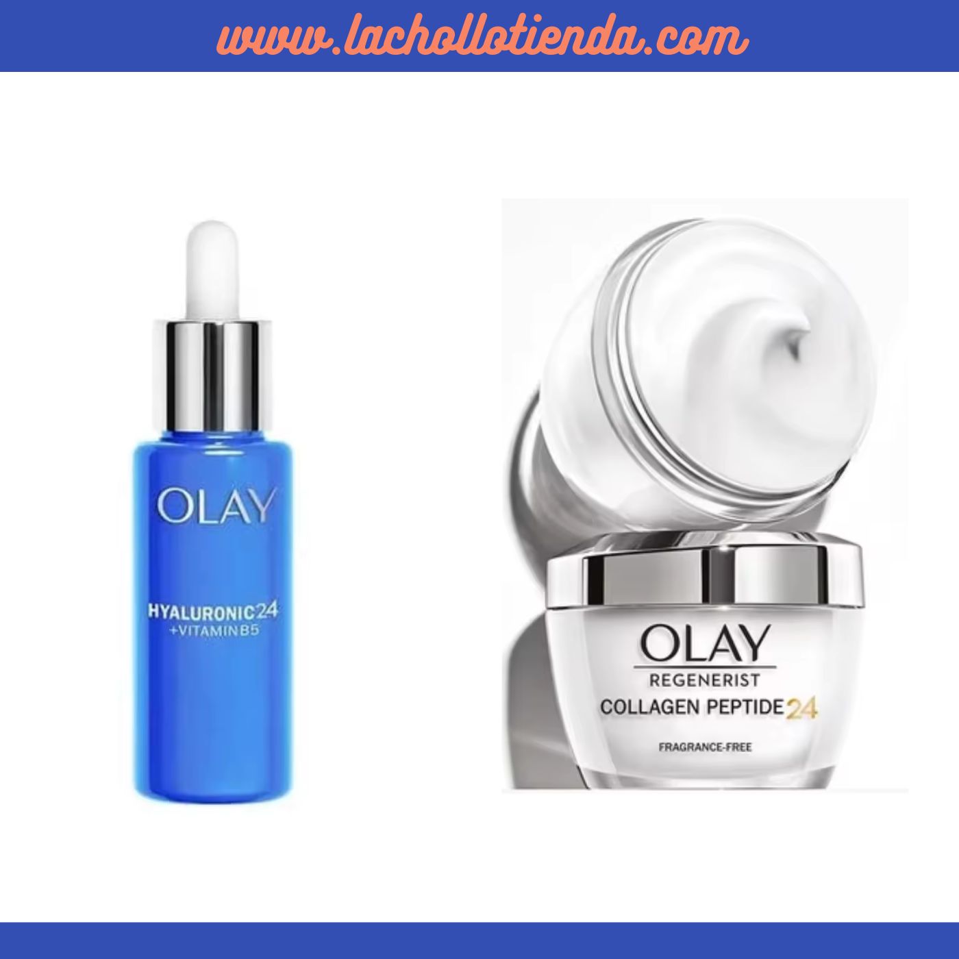 Olay Pack - Collagen Peptide 24- Crema de Día 50ml + Sérum de Día - Hyaluronic 24 + Vitamina B5 40ml