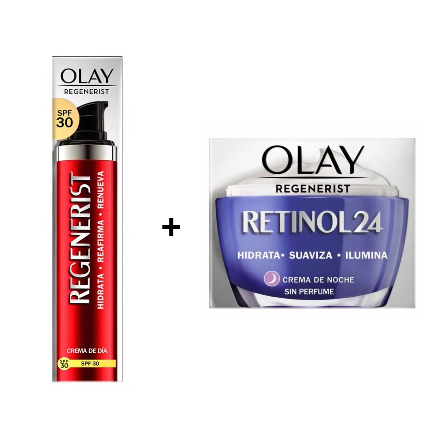 Olay Regenerist 3 Áreas crema día SPF30 50ml + Olay Retinol24 Crema de noche 50ml