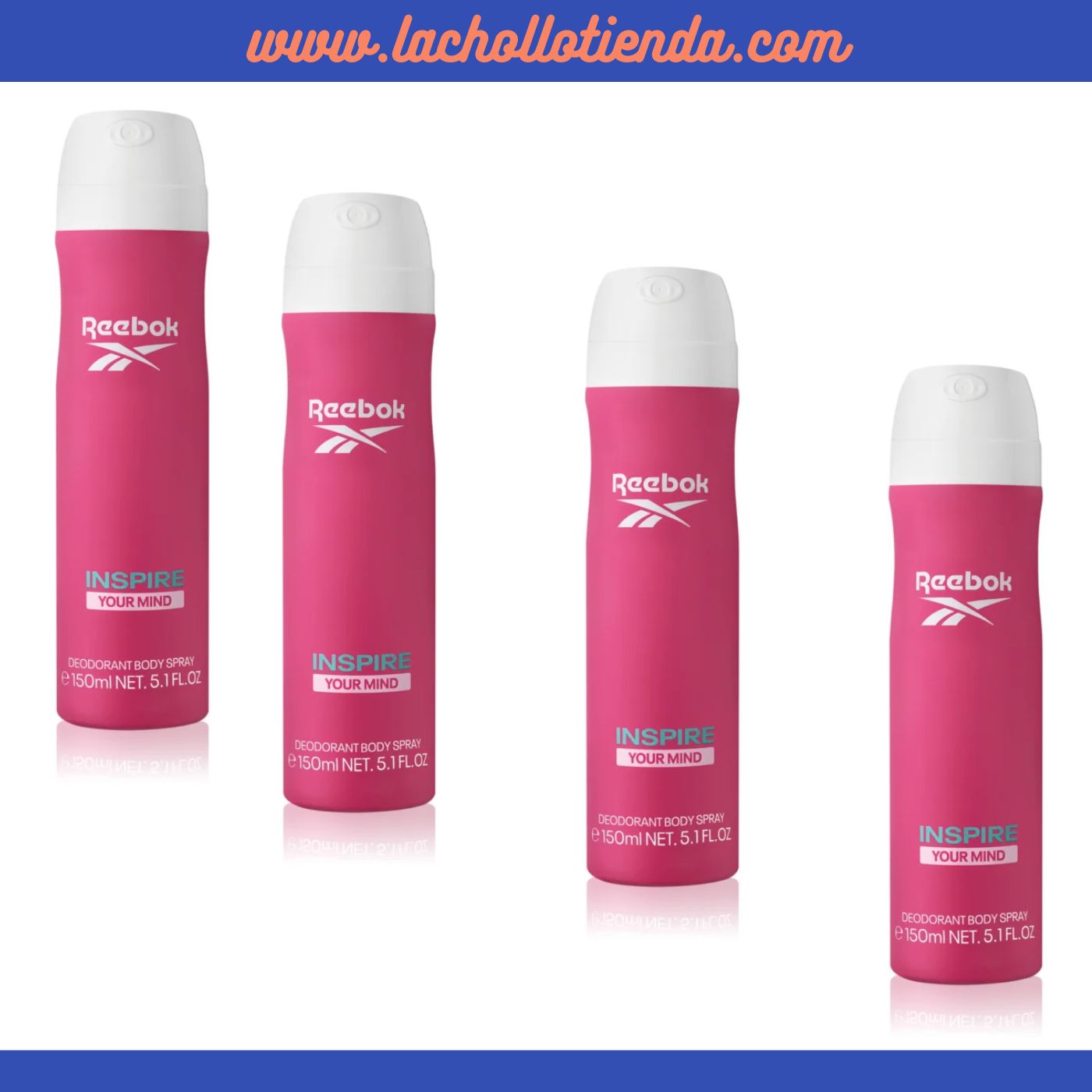 Reebok - Inspire Your Mind - Desodorante Para Mujer 4x150ml.