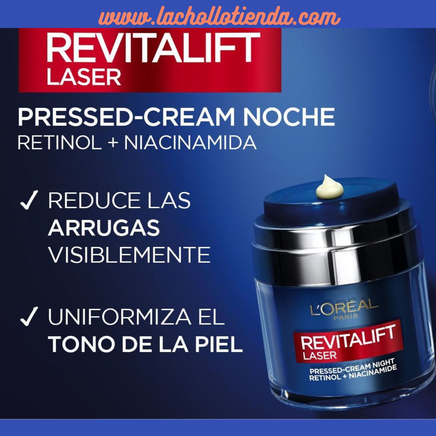 Revitalift Laser de Loreal Paris - Crema de Noche con Retinol y Niacinamida 50ml