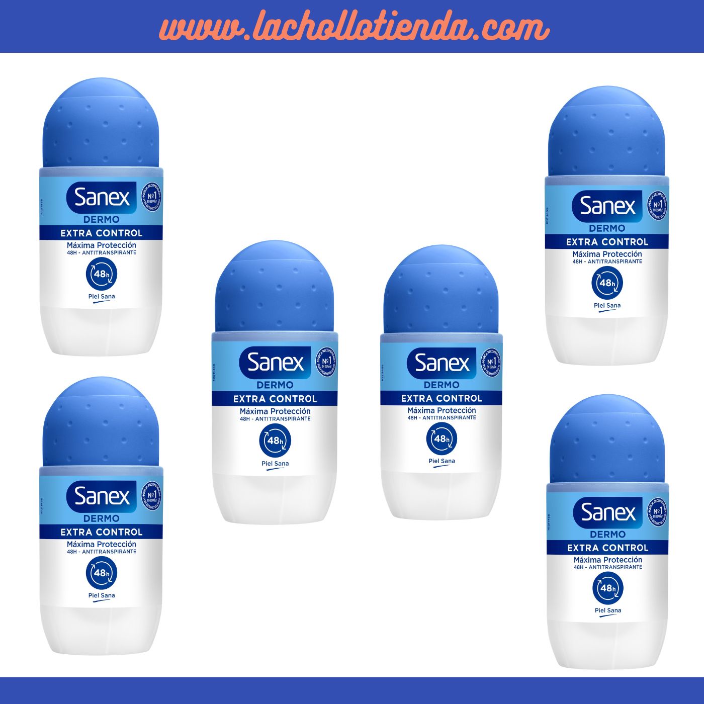 Sanex - Desodorante DERMO EXTRA-CONTROL ROLL-ON 6X50ml.