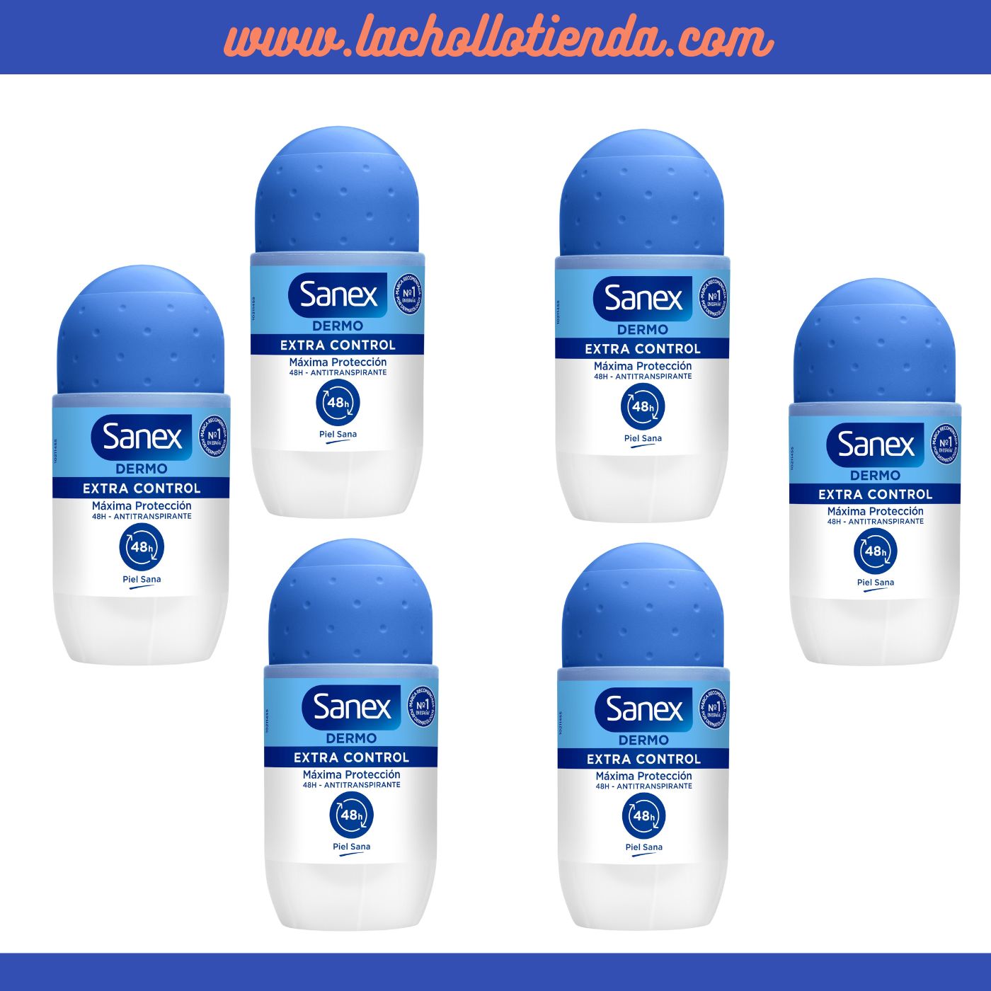 Sanex - Desodorante DERMO EXTRA-CONTROL ROLL-ON 6X50ml.