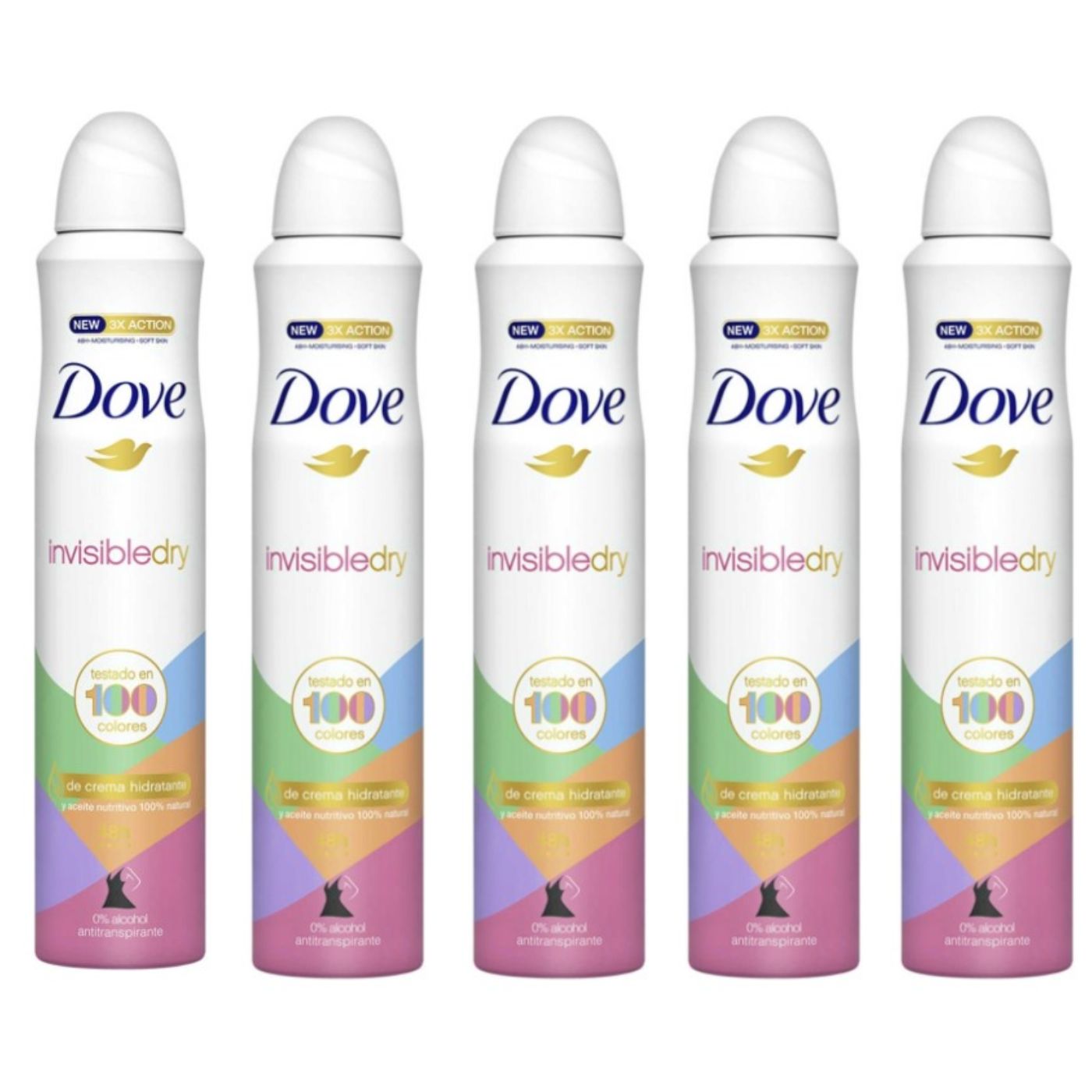 Dove Invisible Dry 48h Hidratante Antitraspirante - 150ml (Pack 5 unidades)