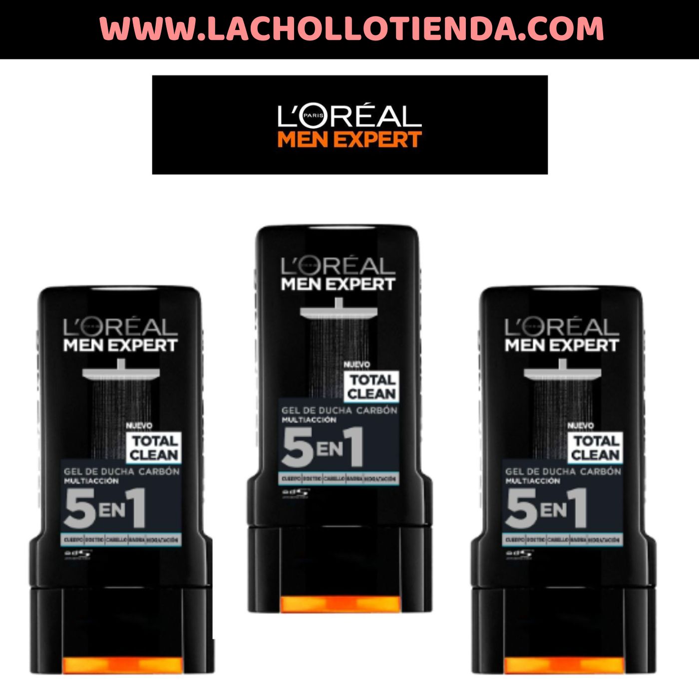 LOréal Men Expert - Gel de ducha. 5en1 Pure Carbon 3x400ml