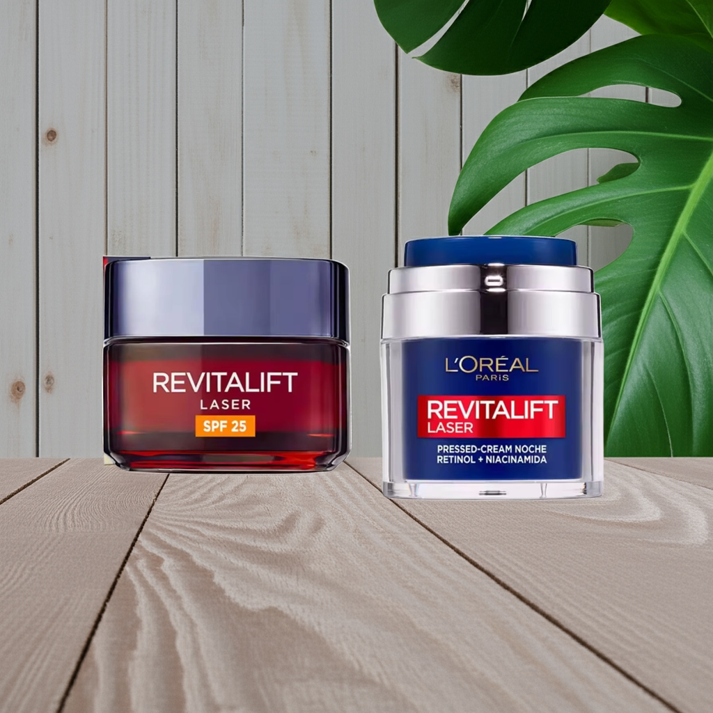 L'Oréal Pack - REVITALIFT LASER 50ml crema día SPF25 + Crema Noche con Retinol y Niacinamida 50ml