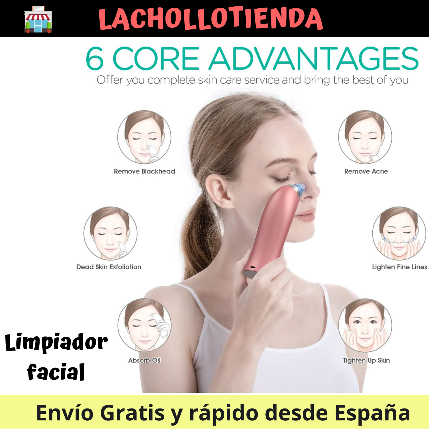 Limpiador Succionador de puntos negros con pantalla LCD