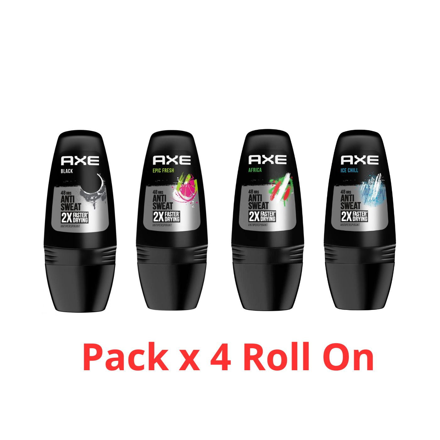 Pack x 4 Axe Roll On Variado