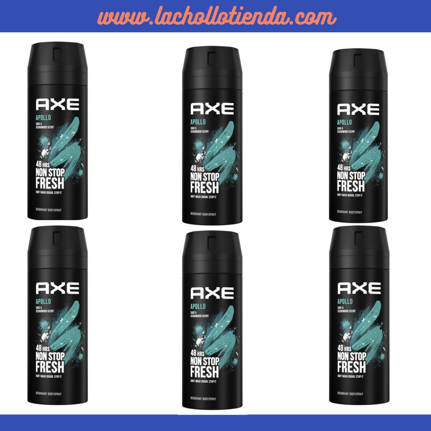 Axe Apollo - Desodorante Spray Para Hombre 6X150ml.