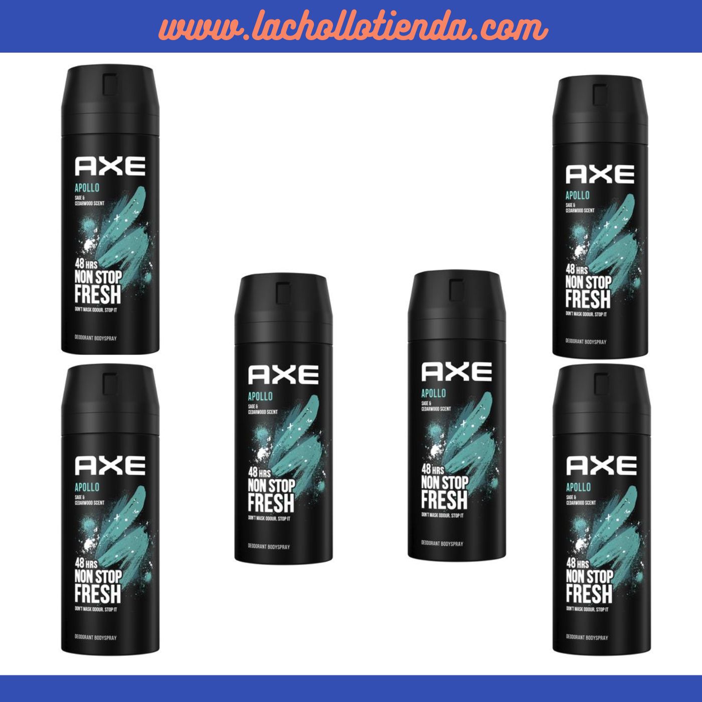 Axe Apollo - Desodorante Spray Para Hombre 6X150ml.