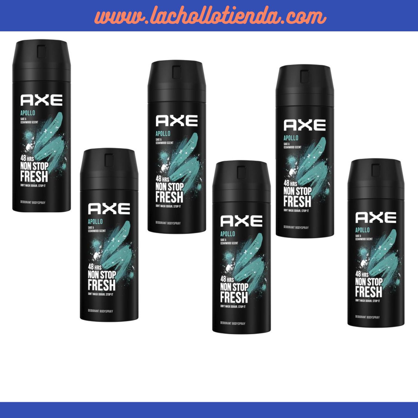 Axe Apollo - Desodorante Spray Para Hombre 6X150ml.