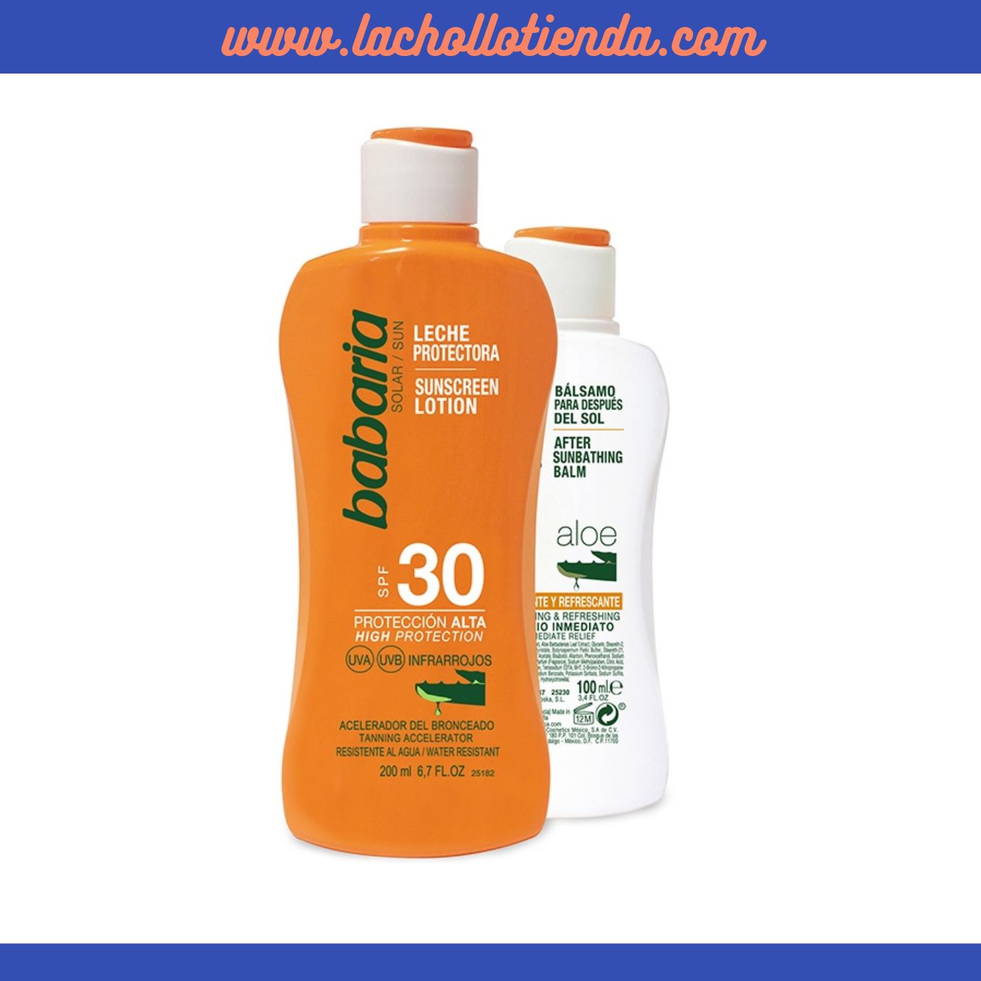 BABARIA - SOLAR ACELERADOR DEL BRONCEADO SPF30 200ml + BÁLSAMO AFTER SUN ALOE 100ml