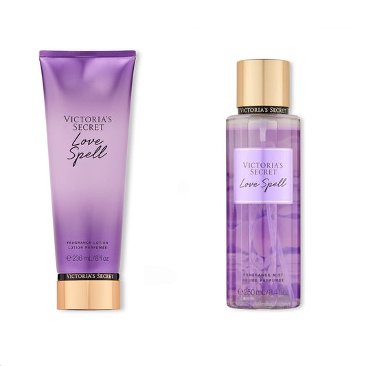 Victoria's Secret PACK Fragancia Love Spell - Loción Corporal 236ml + Bruma Corporal 250ml  Pera Mujer