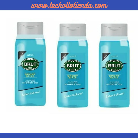 Brut Original -  Sport Stile - Gel-Champú Para Hombre - 3x500ml .