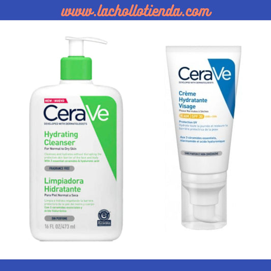 CERAVE Pack Limpiador Facial Piel Normal a Seca 236ml + Crema Hidratante SPF30 - 52ml.