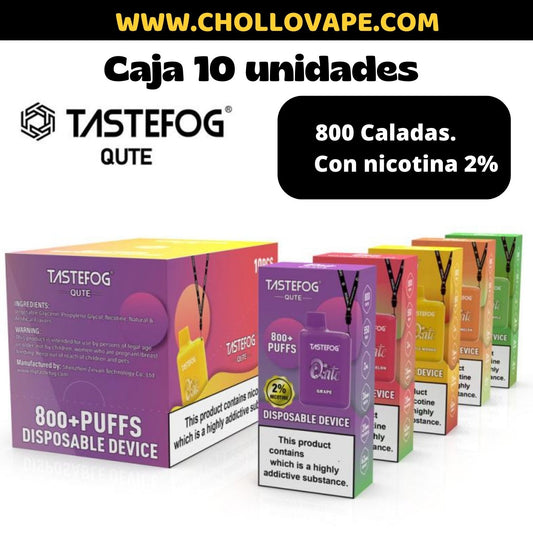 Caja 10 unidades Tastefog Qute (800 Caladas con nicotina 2%)