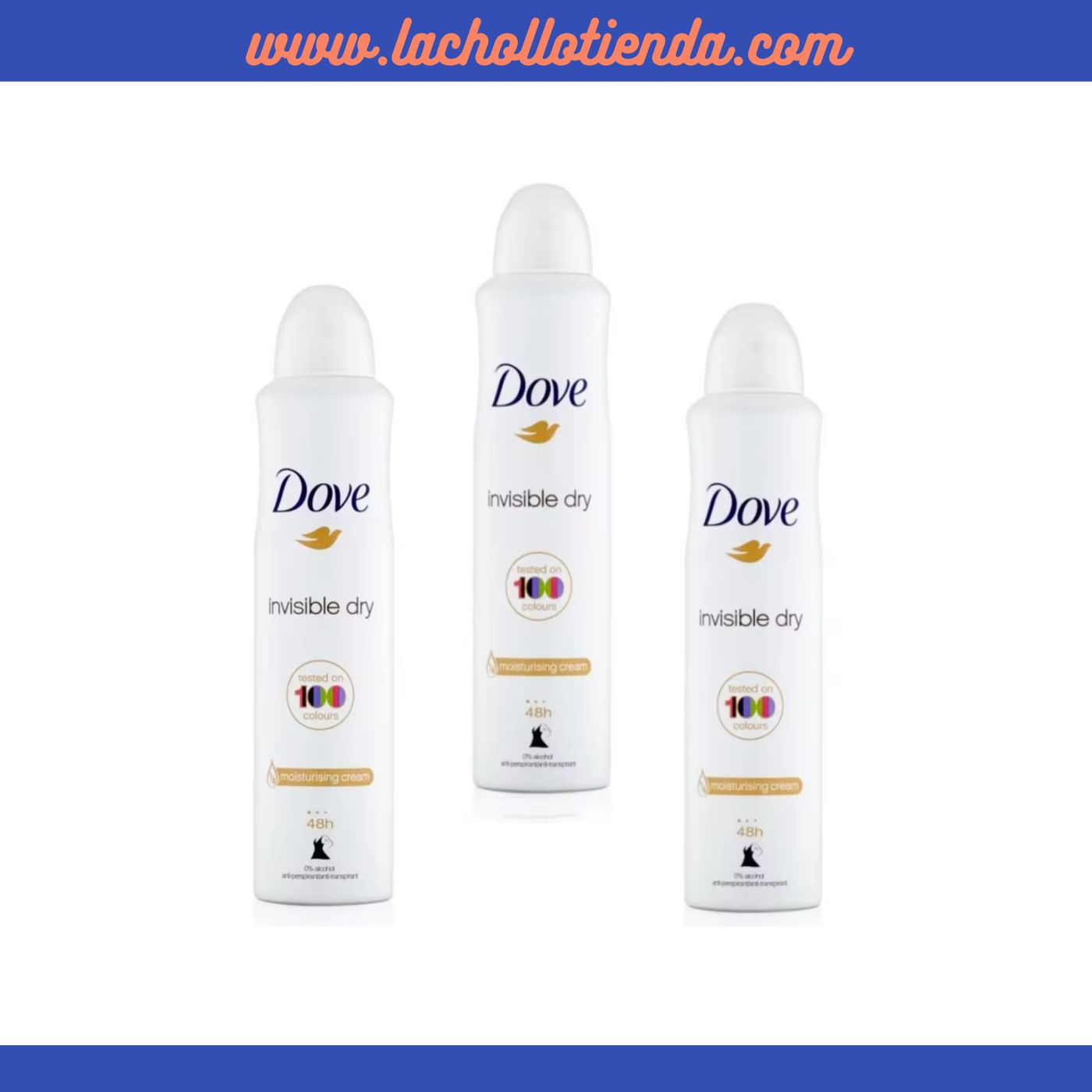 DOVE - Desodorante Invisible Dry, Anti transpirante 250ml