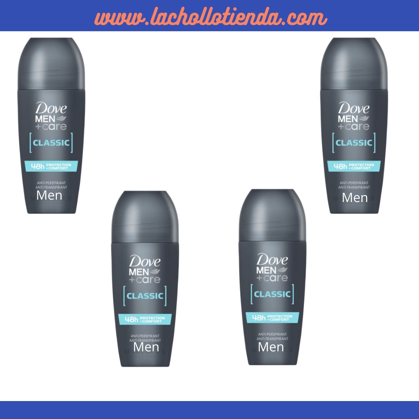 DOVE Men +care Desodorante Antitranspirante Para Hombre roll-on 4X50ml.