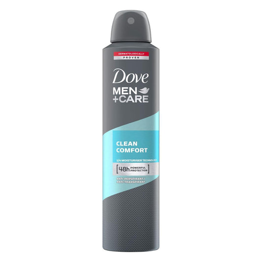 Desodorante DOVE MEN Clean Confort 48h Spray 250ml