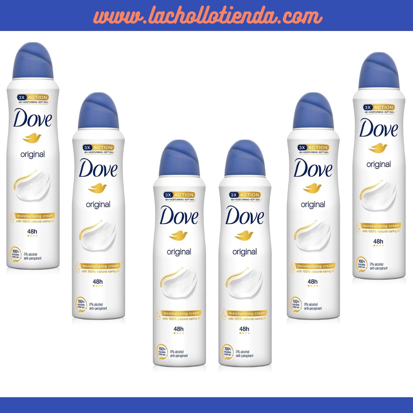 Dove Original Desodorante 48h Anti-Transpirante en Spray  6X150ml