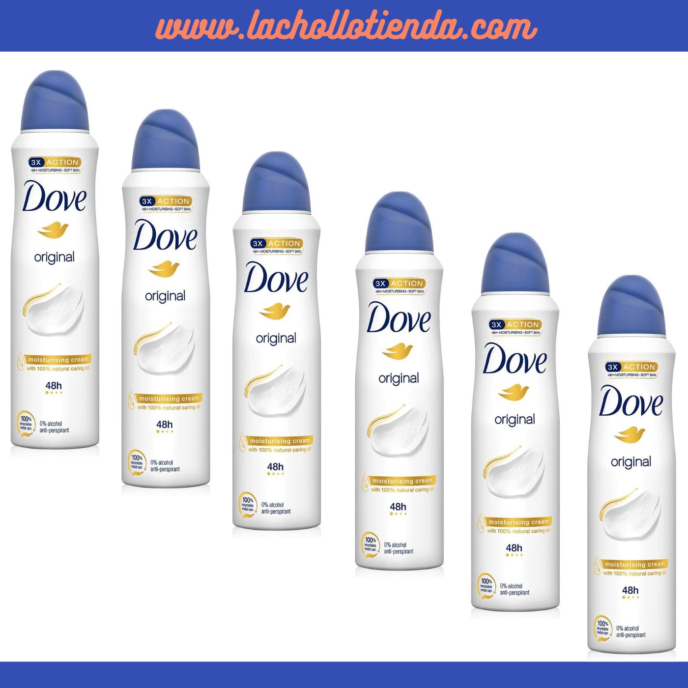 Dove Original Desodorante 48h Anti-Transpirante en Spray  6X150ml