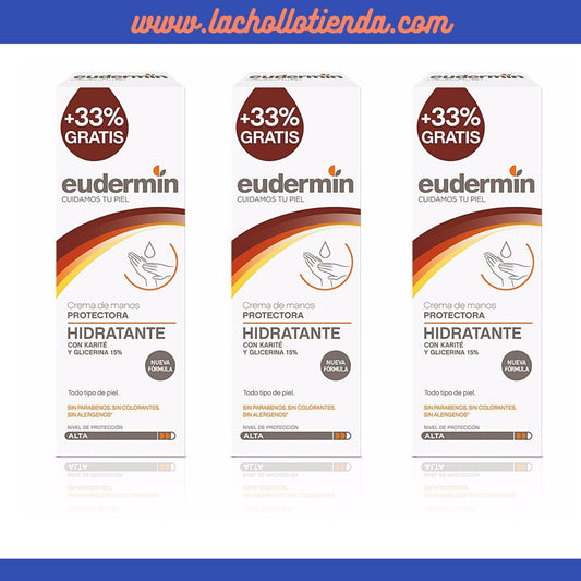 Eudermin - MANOS crema hidratante & protectora 3X75ml.