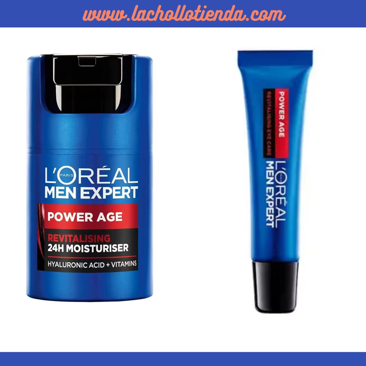 L'ORÉAL MEN EXPERT - Estuche Power Age - Contorno de Ojos + Crema Hidratante con Ácido Hialurónico