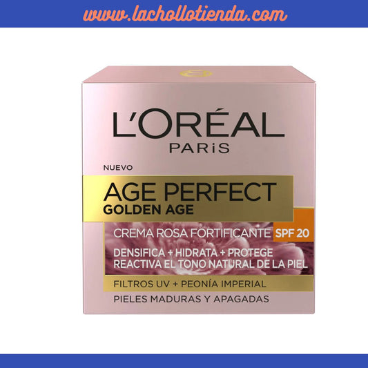 L'ORÉAL PARÍS - Age Perfect -Golden Age 50ml SPF20 Cremas Antiarrugas y Antiedad con Tono Rosado.