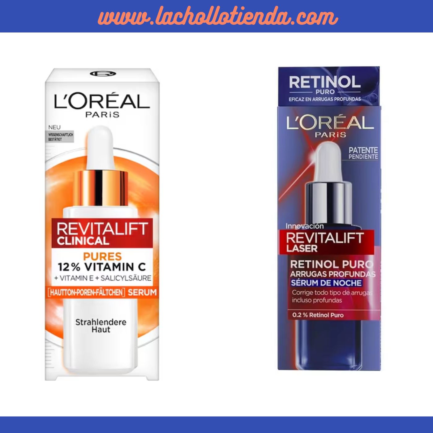 L’ORÉAL Pack - Serum Noche con Retinol Puro 30ml + Serum de Día 12% Pura Vitamin C - 30ml.