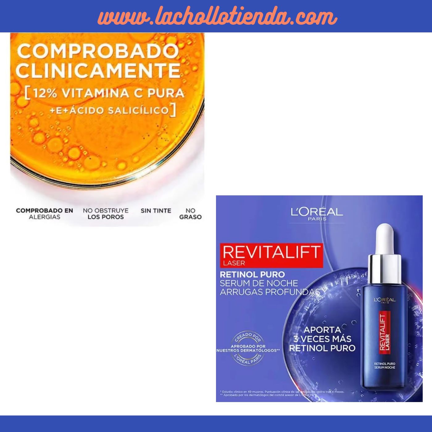 L’ORÉAL Pack - Serum Noche con Retinol Puro 30ml + Serum de Día 12% Pura Vitamin C - 30ml.