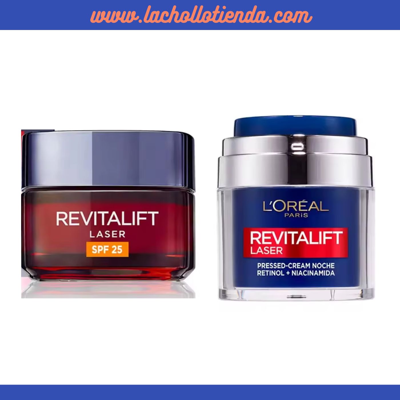 L'Oréal Pack -  REVITALIFT LASER 50ml crema día SPF25 + Crema Noche con Retinol y Niacinamida 50ml