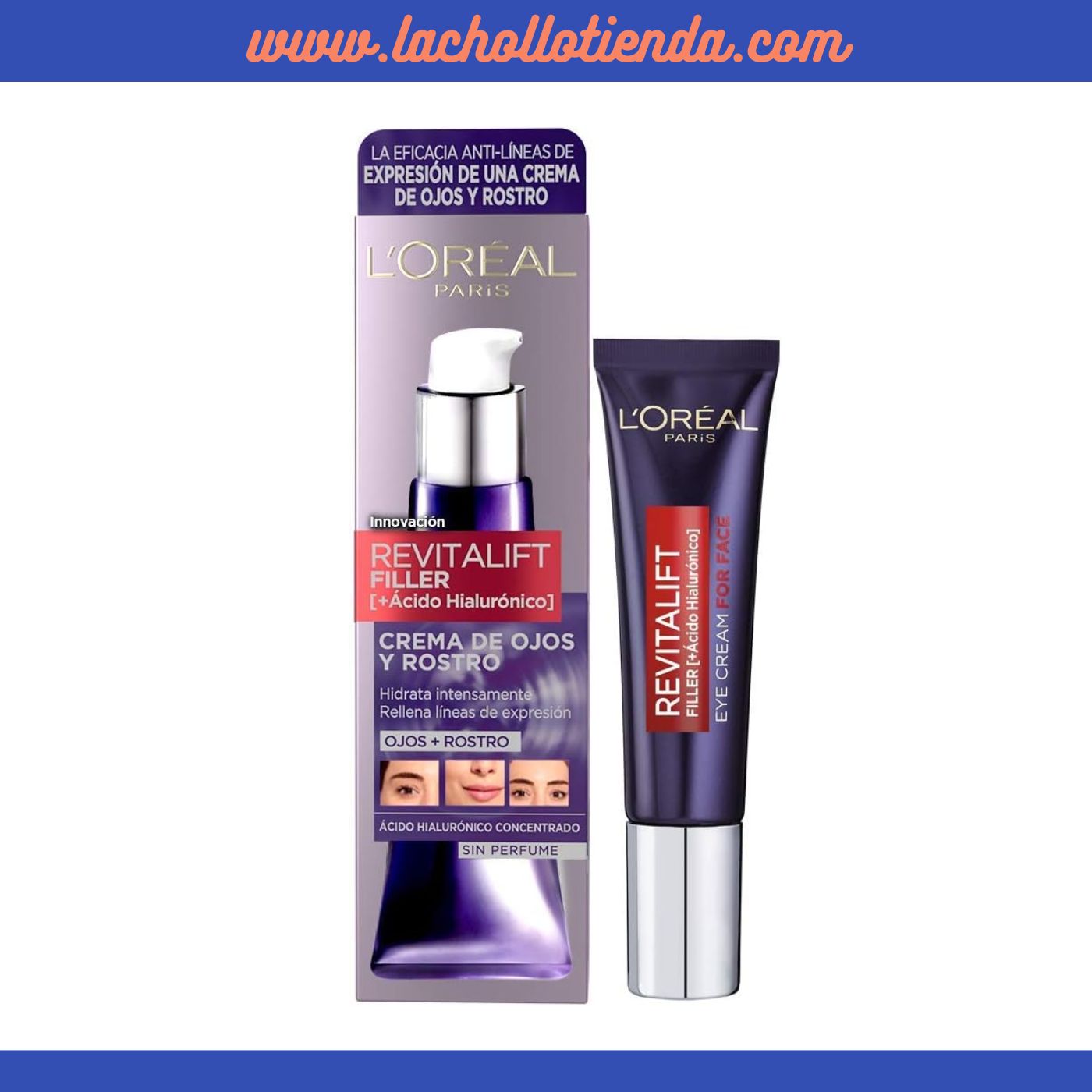 L’Oréal Paris -  Hidratación Crema facial y de ojos Filler 30ml.