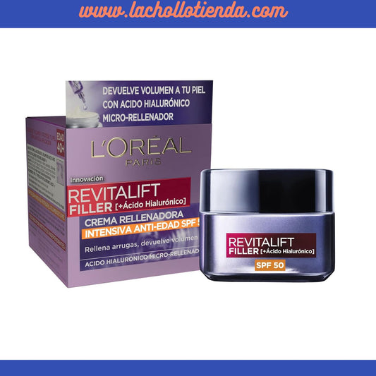 L'Oréal Paris - Revitalift  Filler - Crema de día - SPF50 - antiedad con ácido hialurónico 50ml.