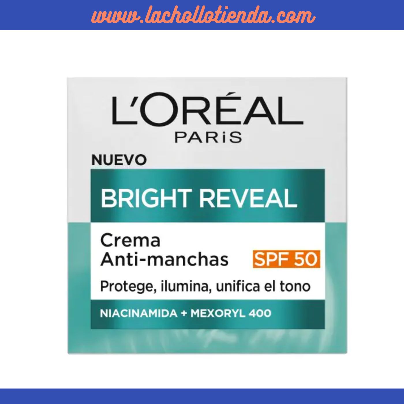 L'Oreal Paris Bright Reveal - Crema Facial Anti-Manchas con protección SPF50 y Niacinamida 50ml