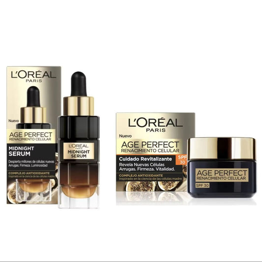 L'Oréal Paris Age Perfect Sérum Midnight + Crema De Día Regeneradora SPF 30