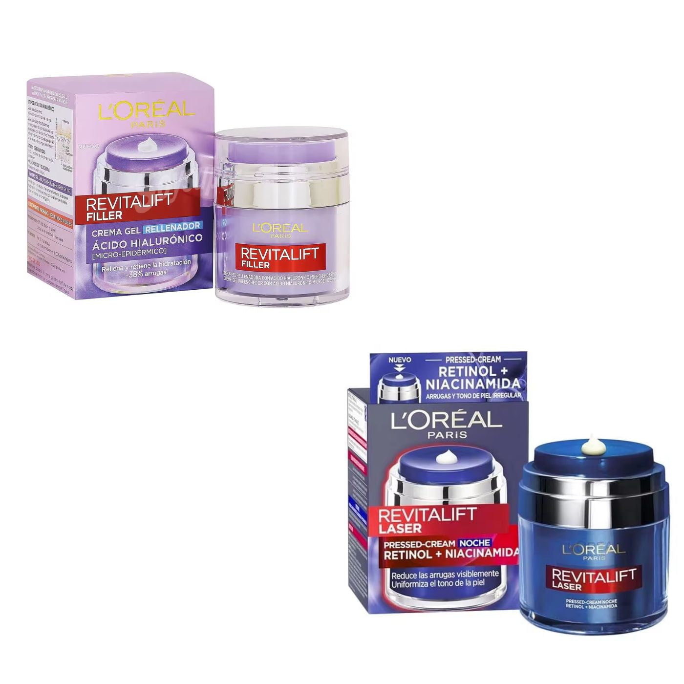 L'Oréal Paris Pack Revitalift Gel Crema Rellenadora 50ml + Crema Noche 50ml