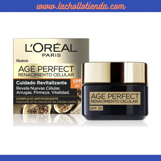L'Oréal - Age Perfect Renacimiento Celular Crema De Día Regeneradora 50ml -  SPF30 con Complejo Antioxidante