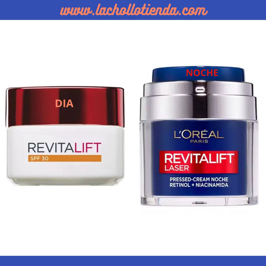 L'oreal Revitalift Tratamiento - Crema Día Hidratante Spf30 - 50ml + Crema Noche Revitalift Laser con Retinol y Niacinamida 50ml