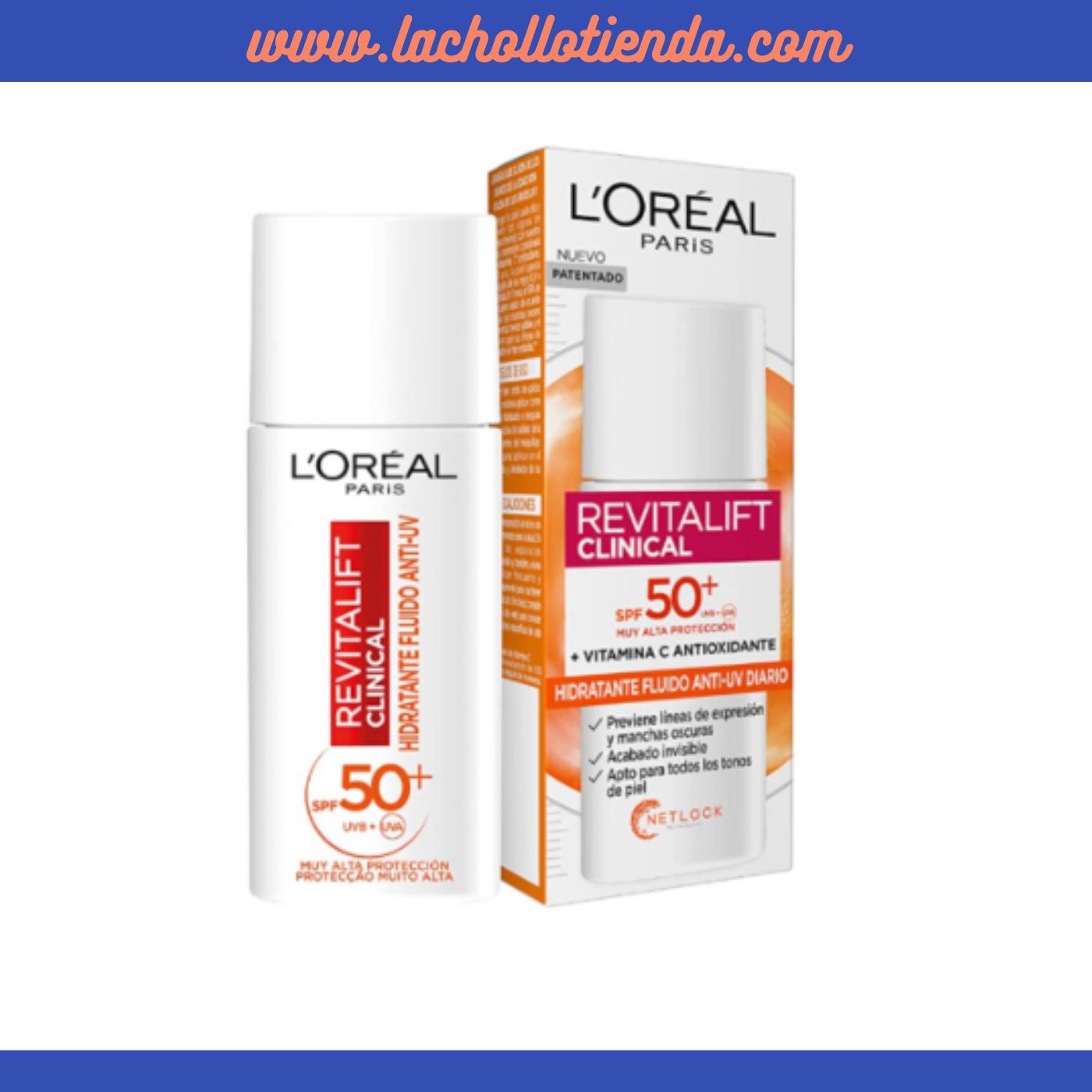 L'oreal  Revitalift Clinical - Crema Hidratante de Día  50ml - Anti-UV SPF50+