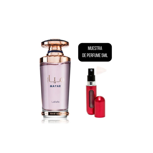 Lattafa Mayar muestra de perfume