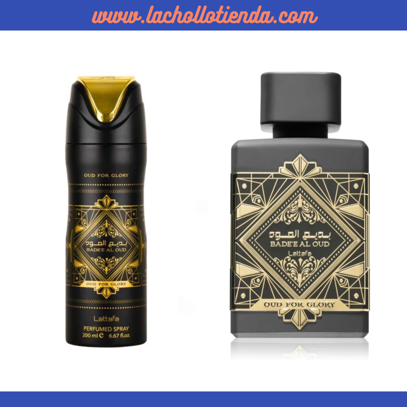 Lattafa - PACK Badee Al Oud - Oud For Glory - Eau de Parfum  100ml + Desodorante Perfume Spray 200ml Unisex