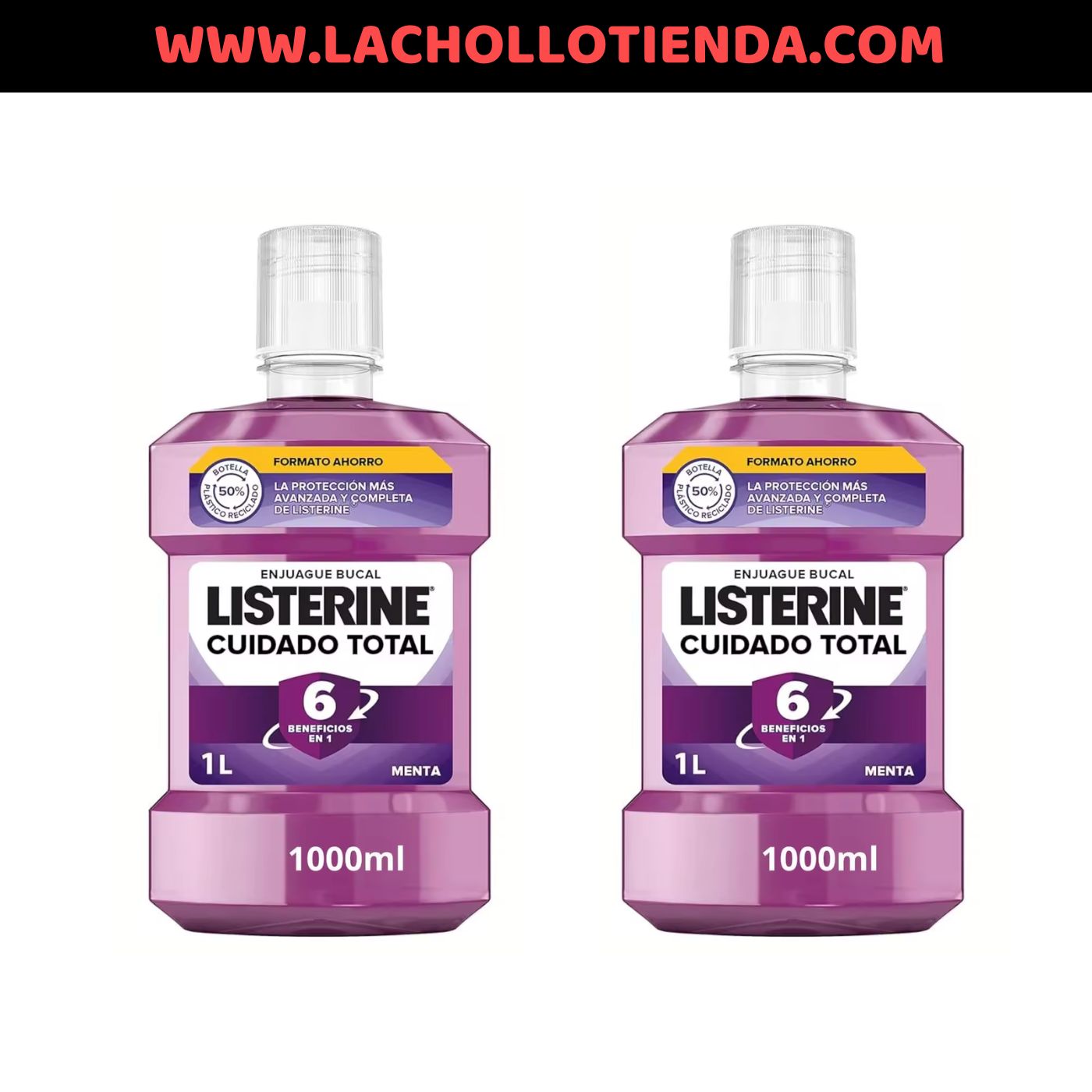 Listerine - Enjuague Bucal Cuidado Total  5en1 Formato Ahorro 2x1000ml